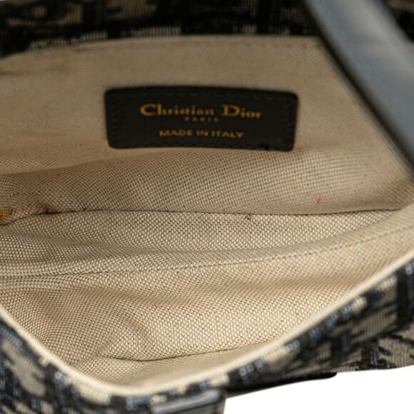 Pre Loved dior Mini Saddle Bag Iconic Flap Women Blue Satchel - Picture 4 of 8